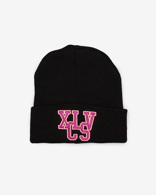 XCLUSIV BLACK AND PINK XCLSV BEANIE - Xclusiv Clothing Company