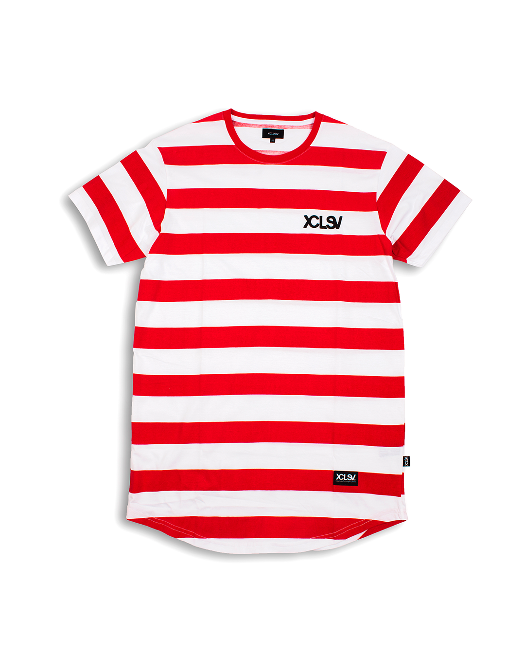 XCLUSIV STRIPED RED AND WHITE TSHIRT - Xclusiv Clothing Company