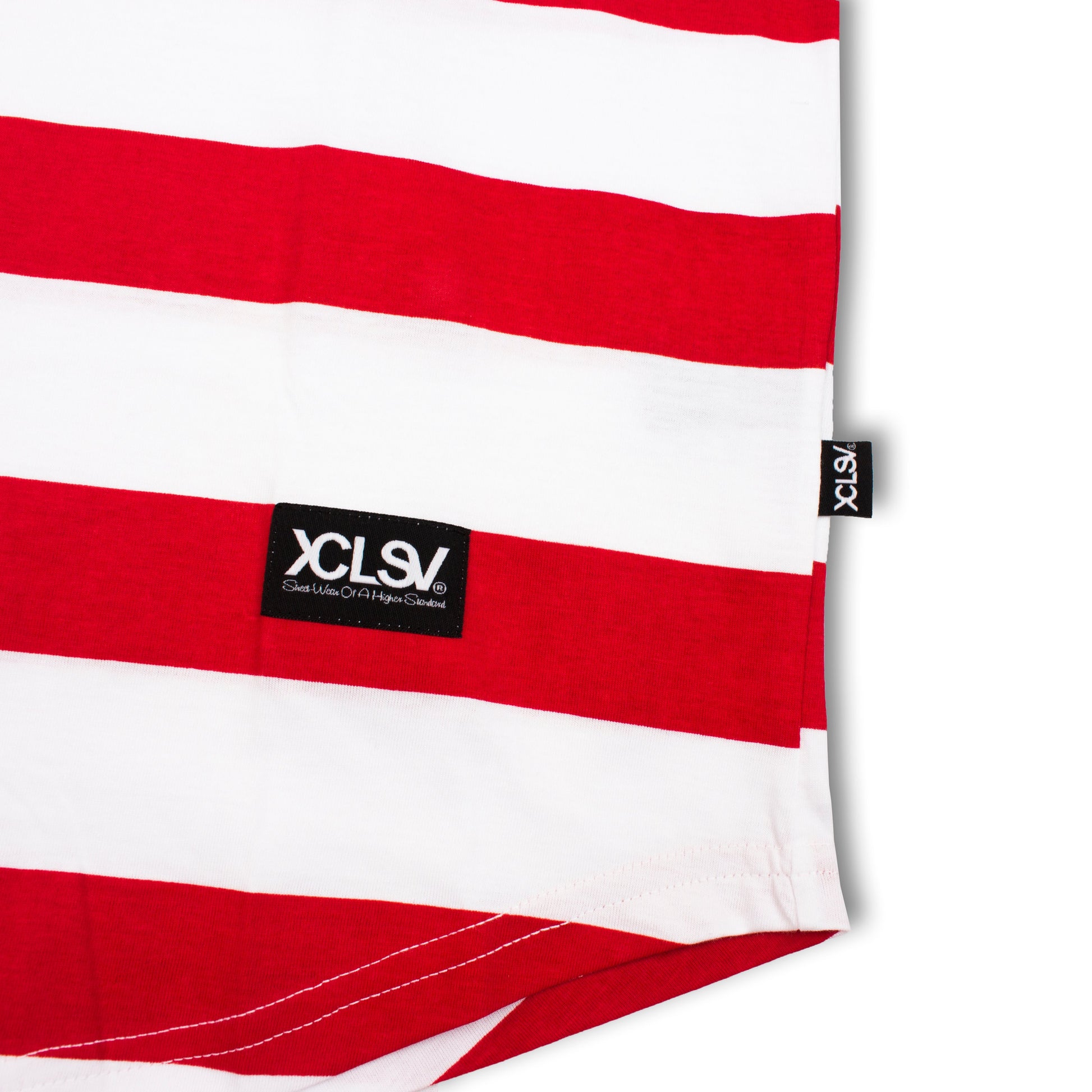 XCLUSIV STRIPED RED AND WHITE TSHIRT - Xclusiv Clothing Company