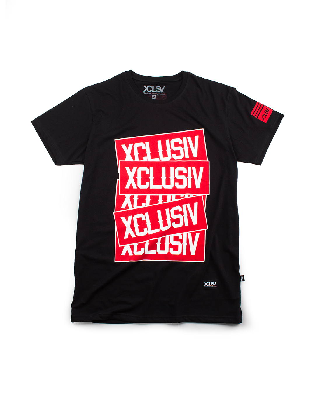 XCLUSIV BLACK STACKE DUP TSHIRT - Xclusiv Clothing Company