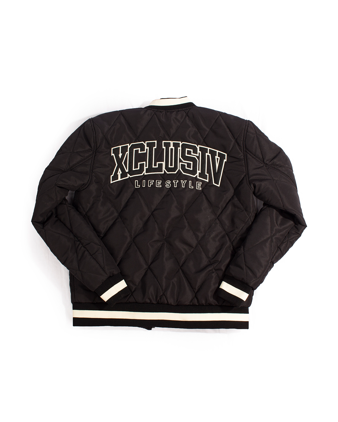 Xclusiv Black Varsity Bomber Jacket - Xclusiv Clothing Company