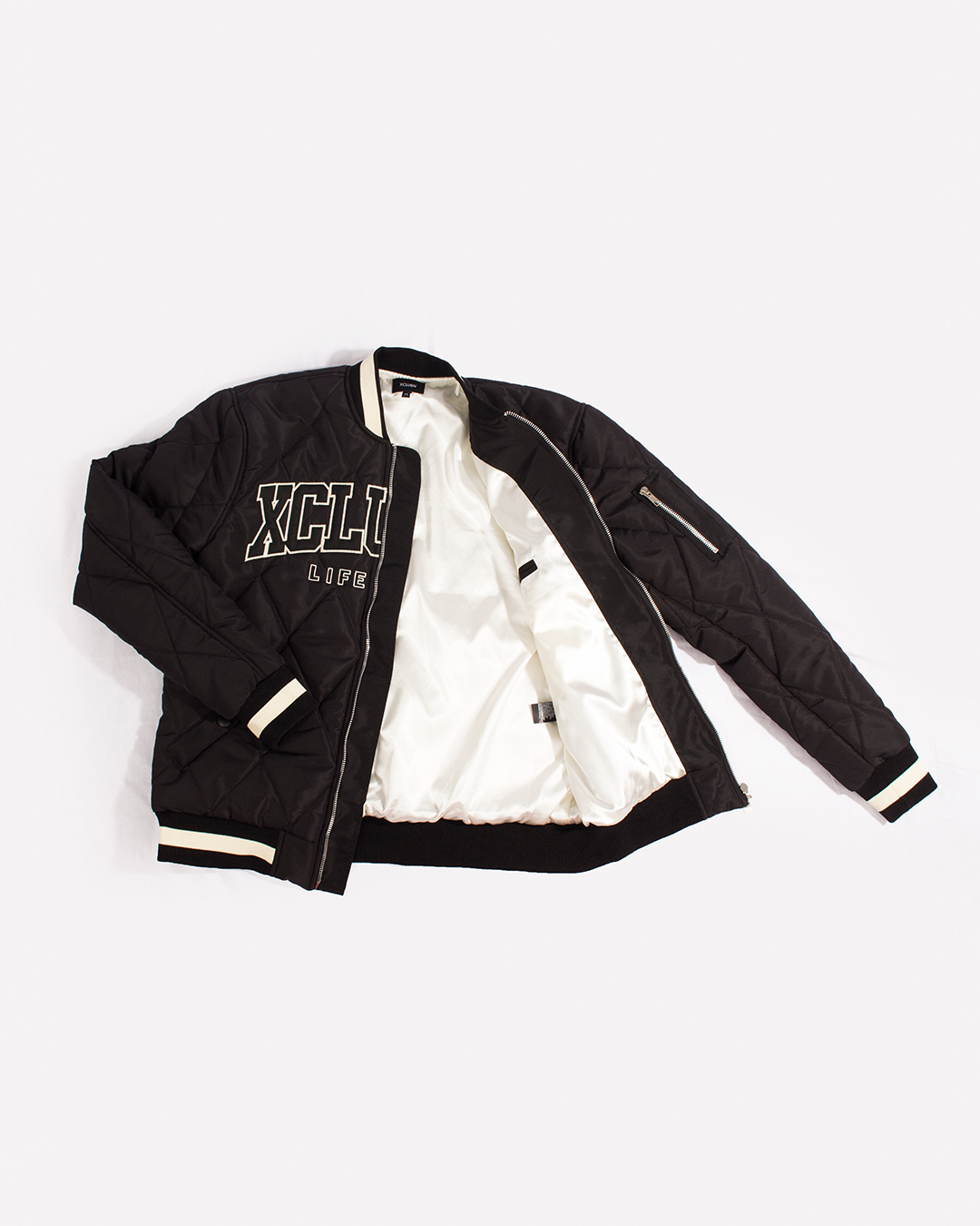 Xclusiv Black Varsity Bomber Jacket - Xclusiv Clothing Company