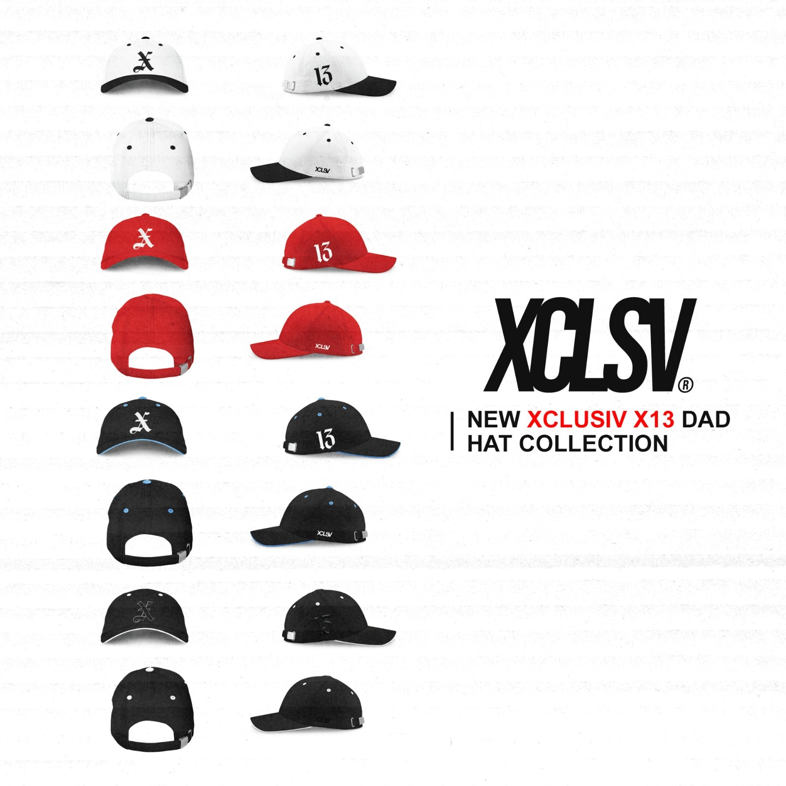 Gorra New Xclusiv X13 Dad Hat Corduroy Black & White - Xclusiv Clothing Company