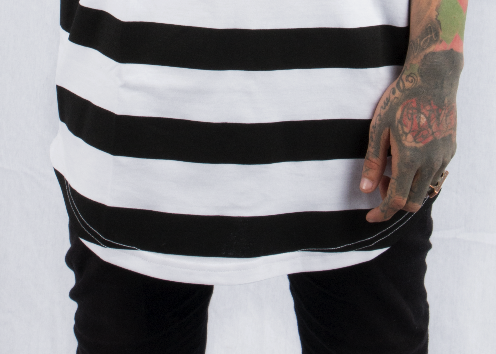 XCLUSIV STRIPED BLACK AND WHITE TSHIRT - Xclusiv Clothing Company